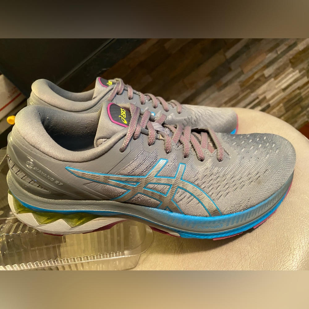 ASICS GEL-KAYANO 27 DIGITAL AQUA/PURE SILVER 9.5 VERY GOOD CONDITION